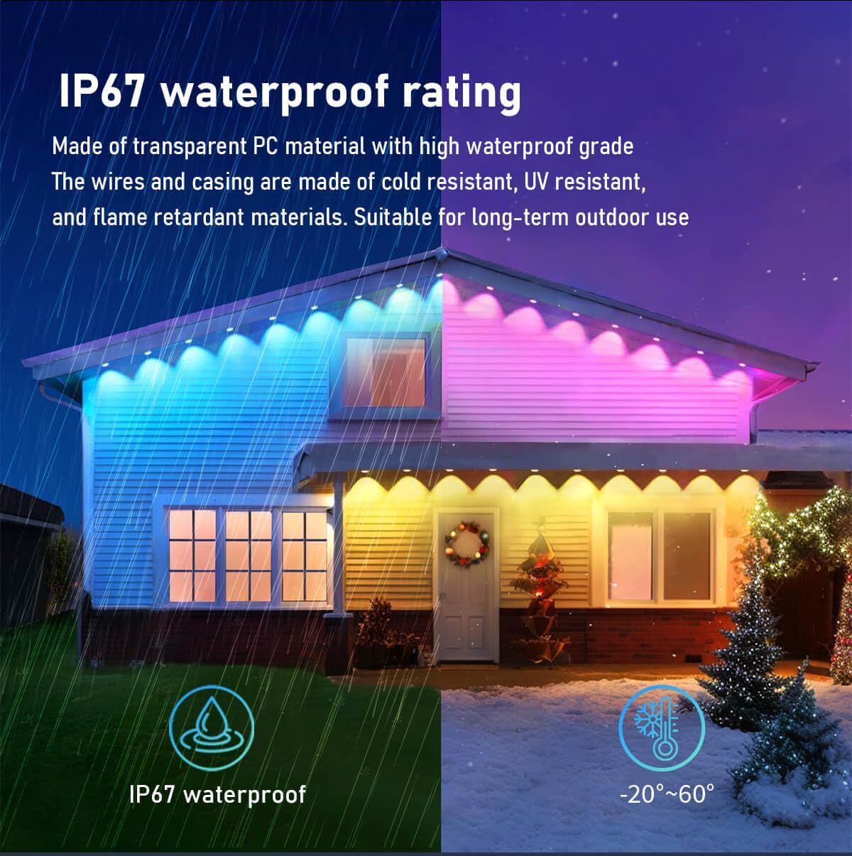 Outdoor Bluetooth Eaves Light LED Intelligent Point Light Source Control Outdoor Magic Eaves Light Garden Lamp