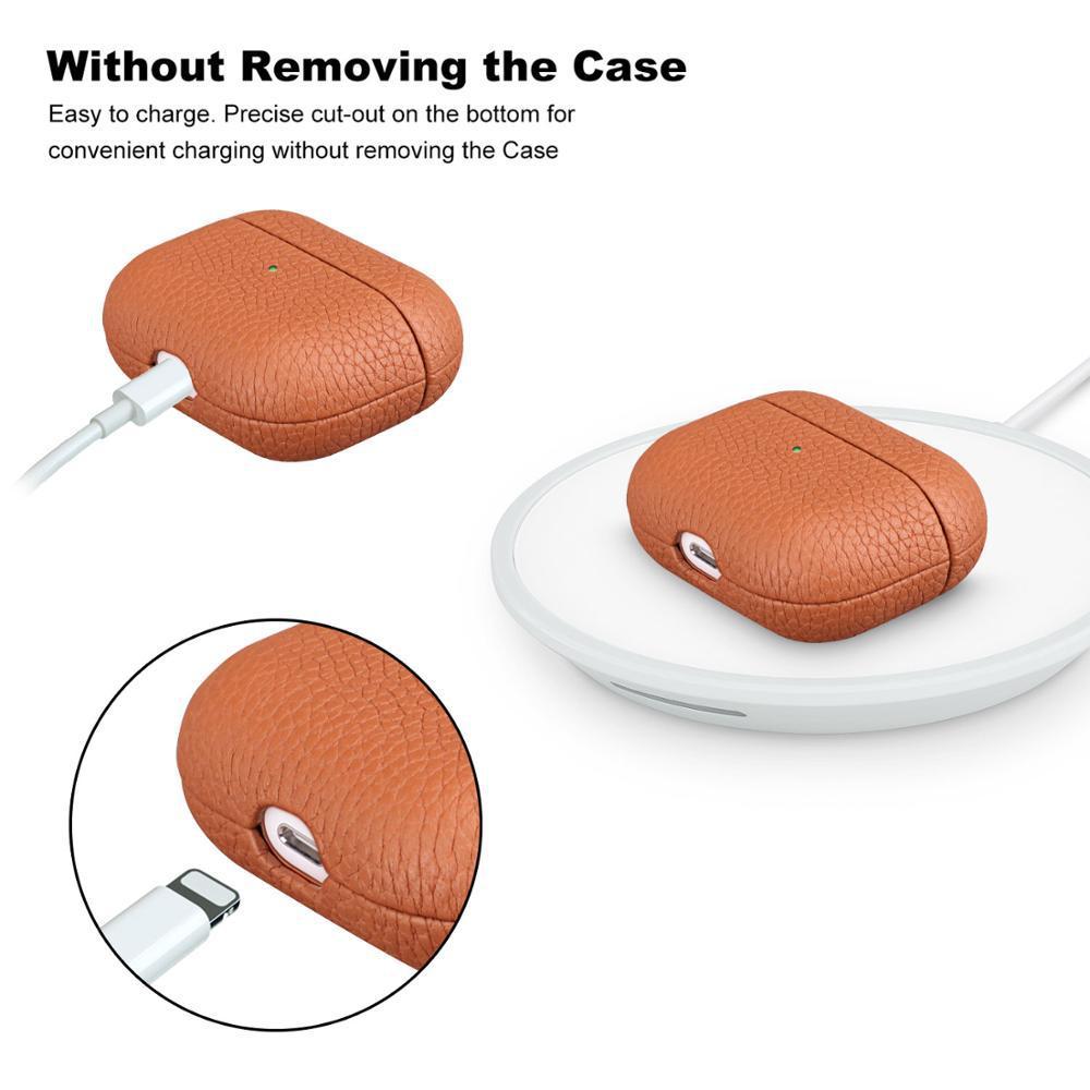 Portable Leather Litchi Pattern Bluetooth Earbuds Case