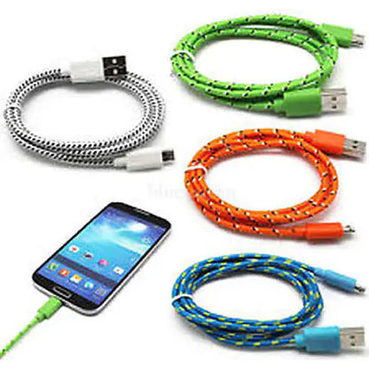 MICRO USB 10ft Braided Nylon Super Strong - BUY 2 GET 1 FREE